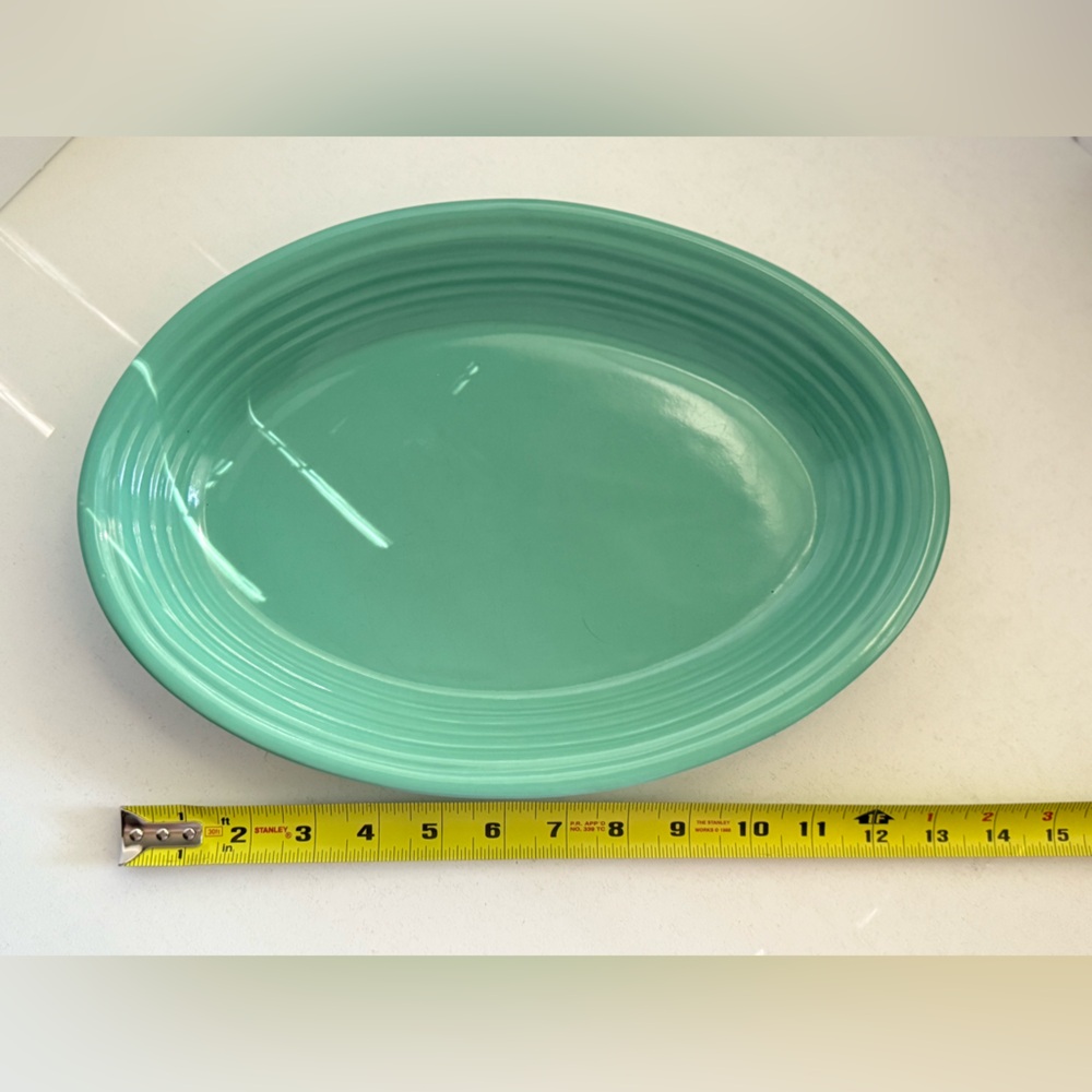 Vintage Cantinaware China Oval Ceramic Platter Green - Picture 5 of 7